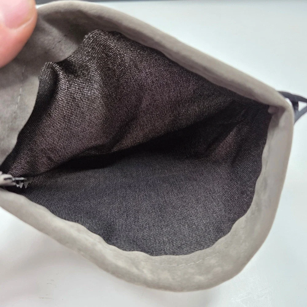 Unbranded Drawstring Pouch Faux Suede Jewelry Travel Bag 8.5x6.5 Gray Dust Bag